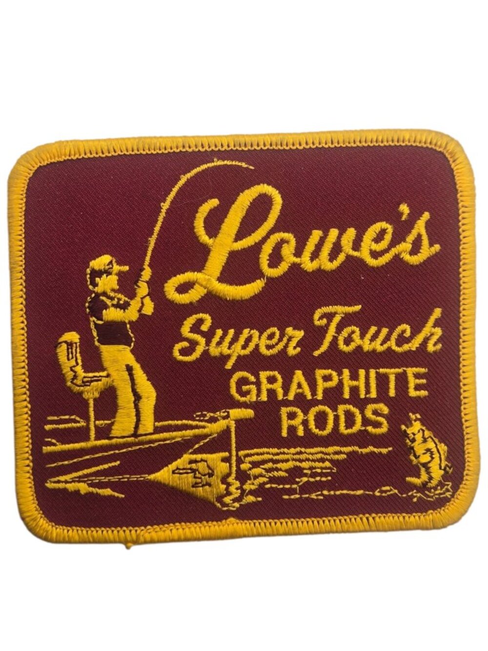 Lowes Super Touch Graphite Rods Patch Vintage Fishing Fisherman Retro